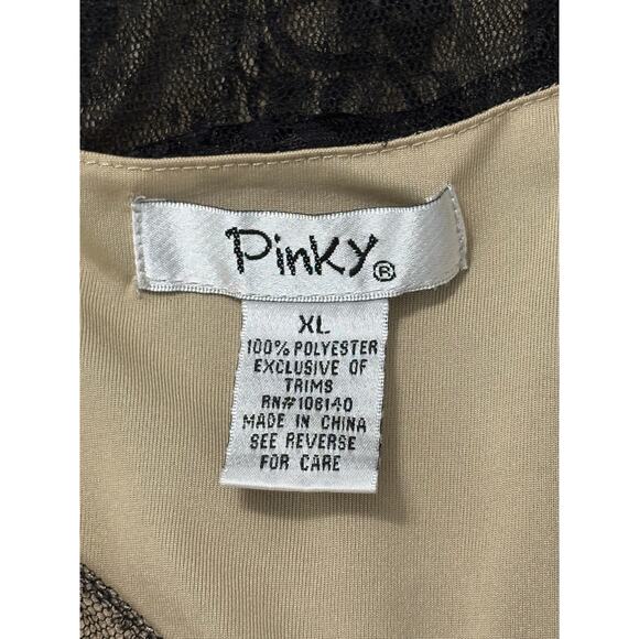 Vintage Pinky Sheer Lace Midi Dress Size XL Black Whimsygoth Fairy Grunge Y2K - Picture 8 of 9